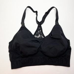 Kindred Bravley Simply Sublime Lace Racerback Nursing Bra Black size Medium